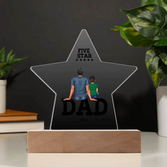 Five Star Dad with Only Child - Acrylic Plaque