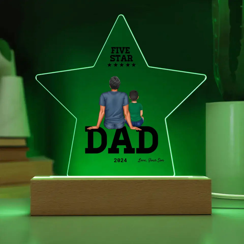 Five Star Dad with Only Child - Acrylic Plaque