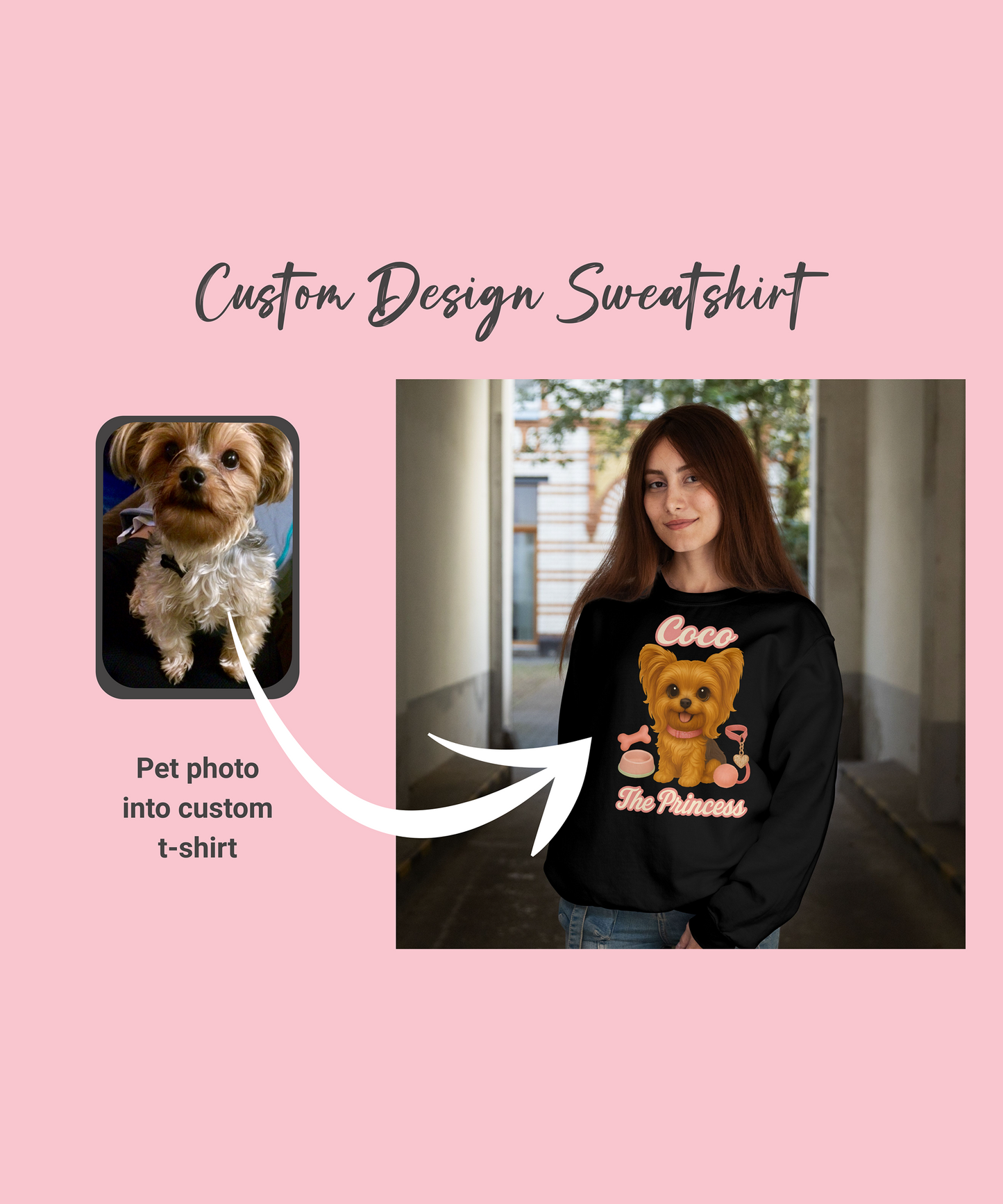 Custom Sweatshirt Your Pet Photo Turned AI Action Figure