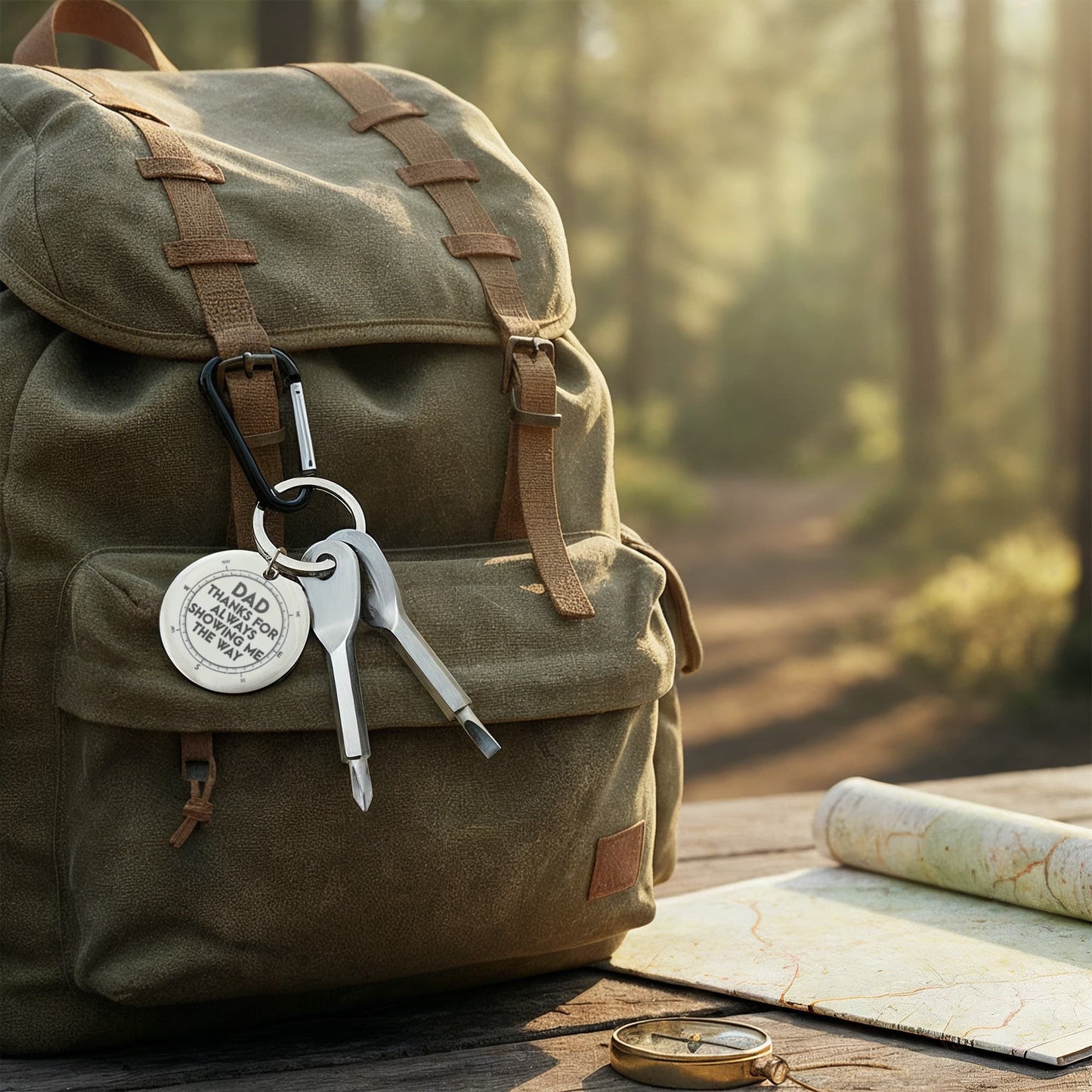 Gift for Dad Thanks for Always Showing Me The Way Keychain Screwdriver