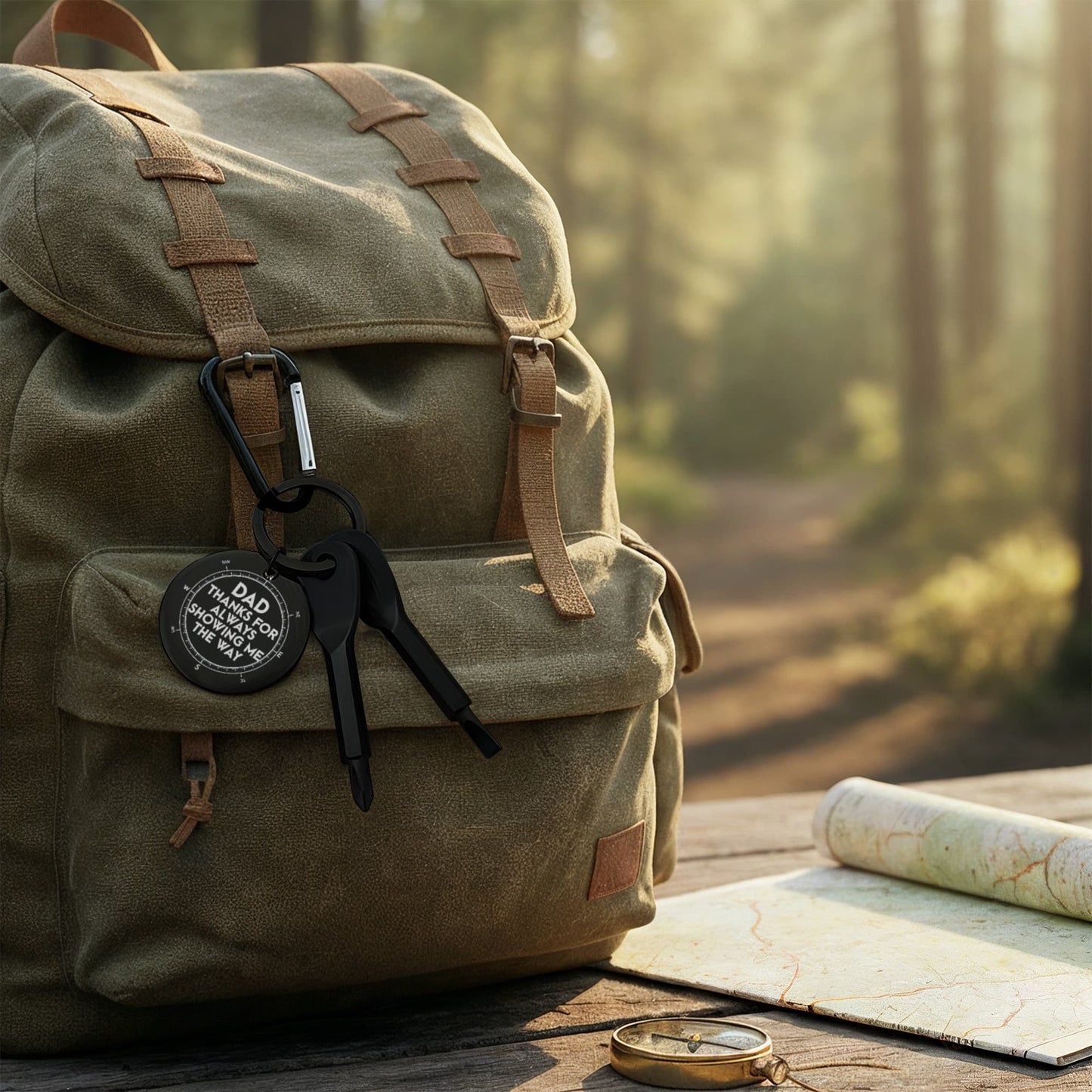 Gift for Dad Thanks for Always Showing Me The Way Keychain Screwdriver