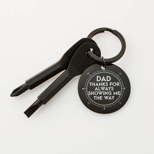 Gift for Dad Thanks for Always Showing Me The Way Keychain Screwdriver