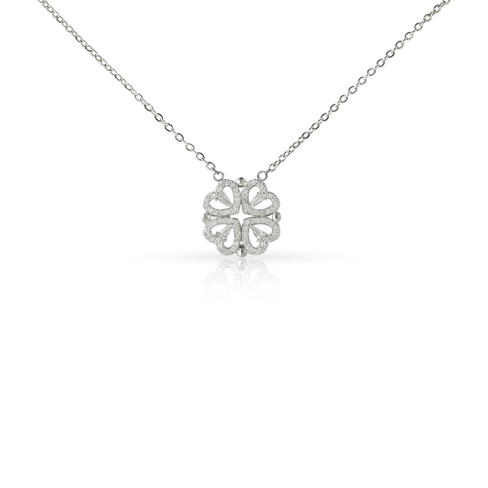 Necklace Magnetic Hearts with Crystal Accents