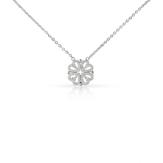 Necklace Magnetic Hearts with Crystal Accents