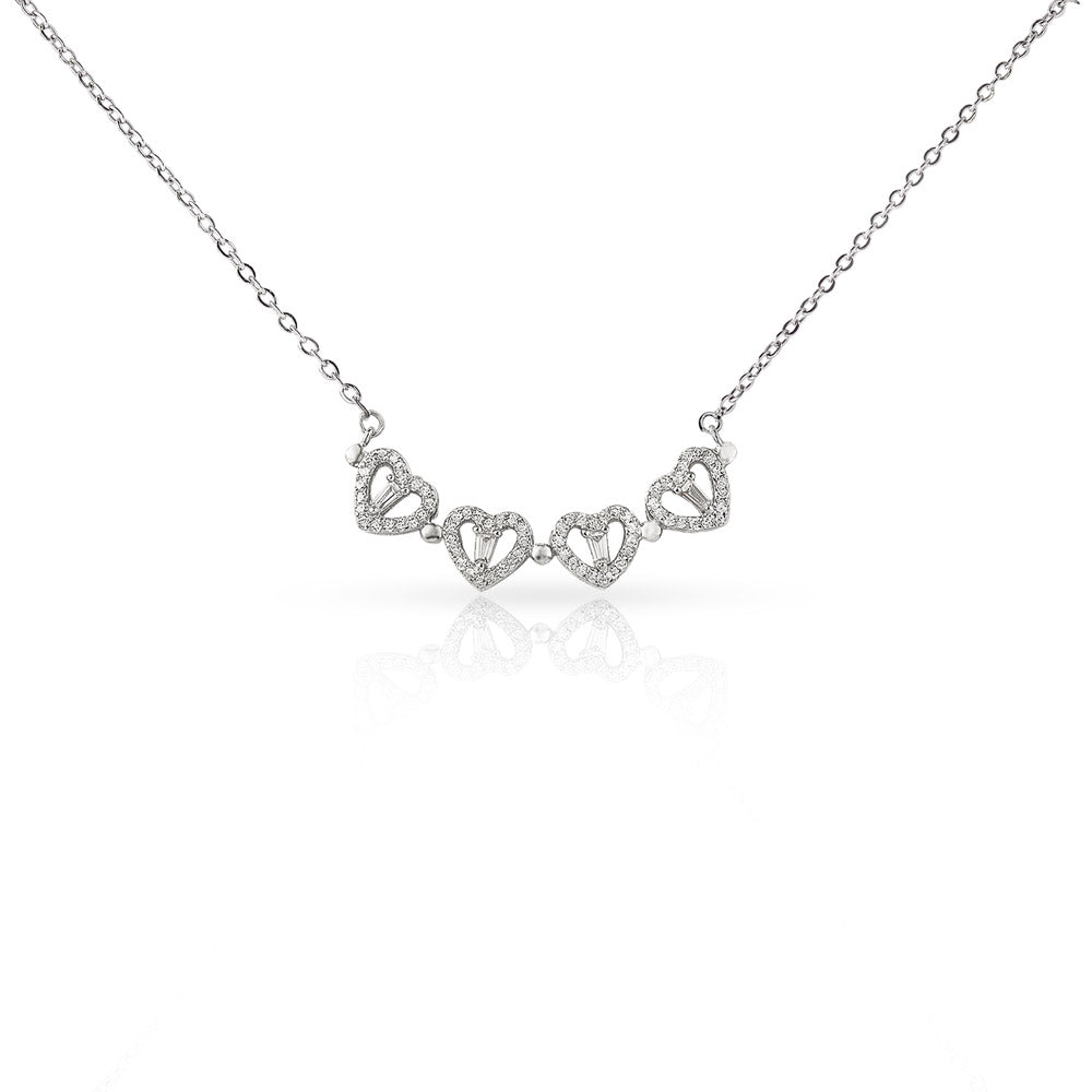 Necklace Magnetic Hearts with Crystal Accents