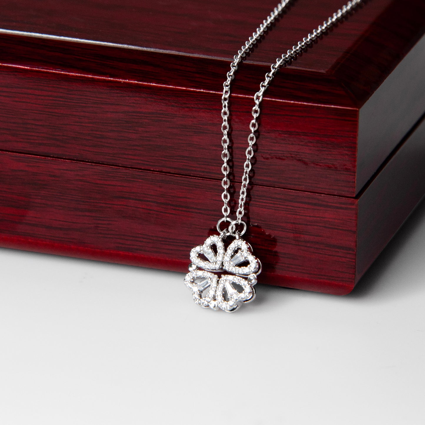 Necklace Magnetic Hearts with Crystal Accents