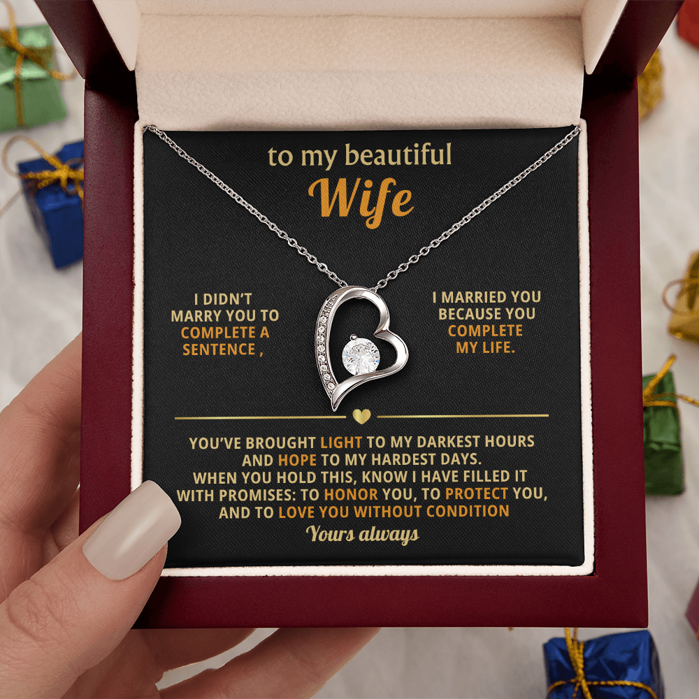 Gifts for Wife Marrying You Completes Me | Forever Love Necklace