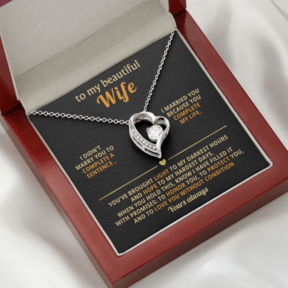 Gifts for Wife Marrying You Completes Me | Forever Love Necklace