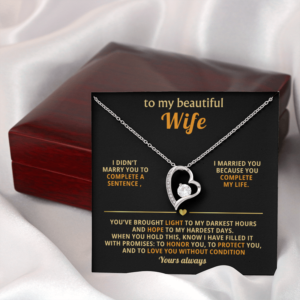 Gifts for Wife Marrying You Completes Me | Forever Love Necklace