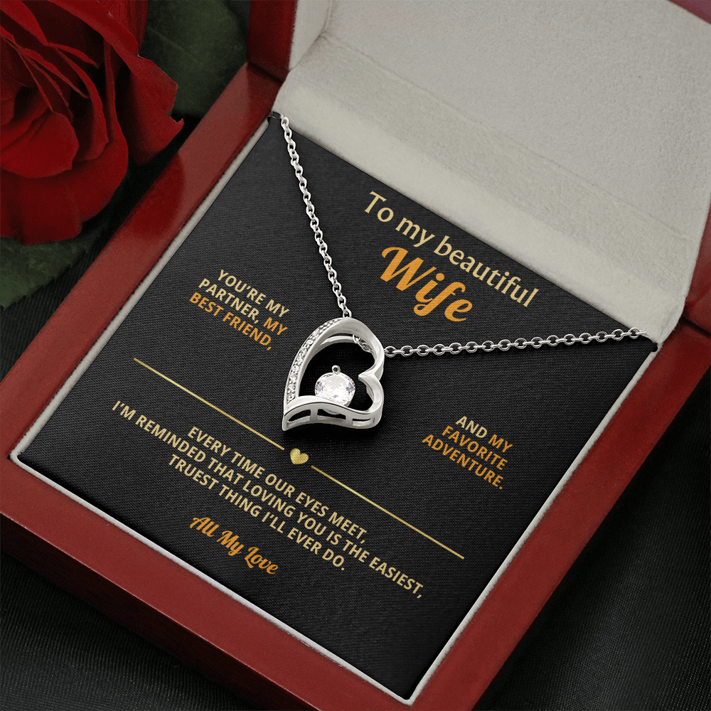 Gift for Wife Necklace  Soulmate Forever Heart Pendant