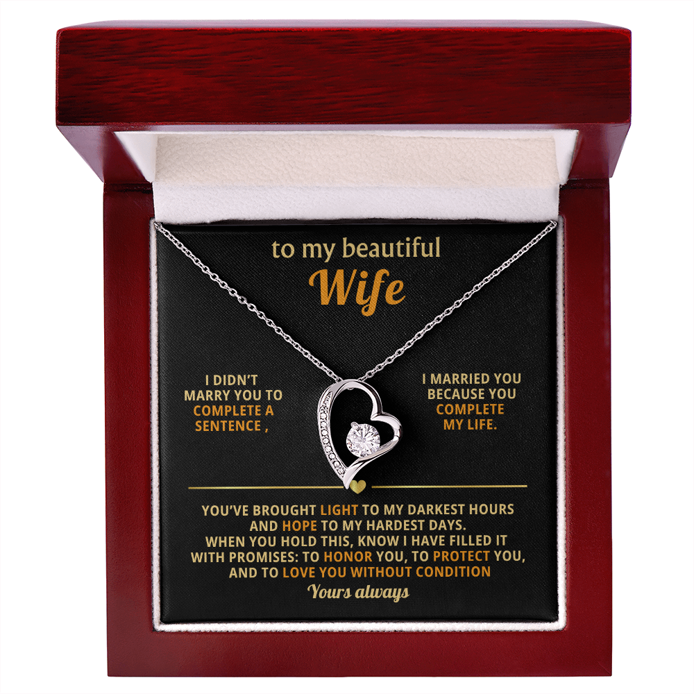 Gifts for Wife Marrying You Completes Me | Forever Love Necklace