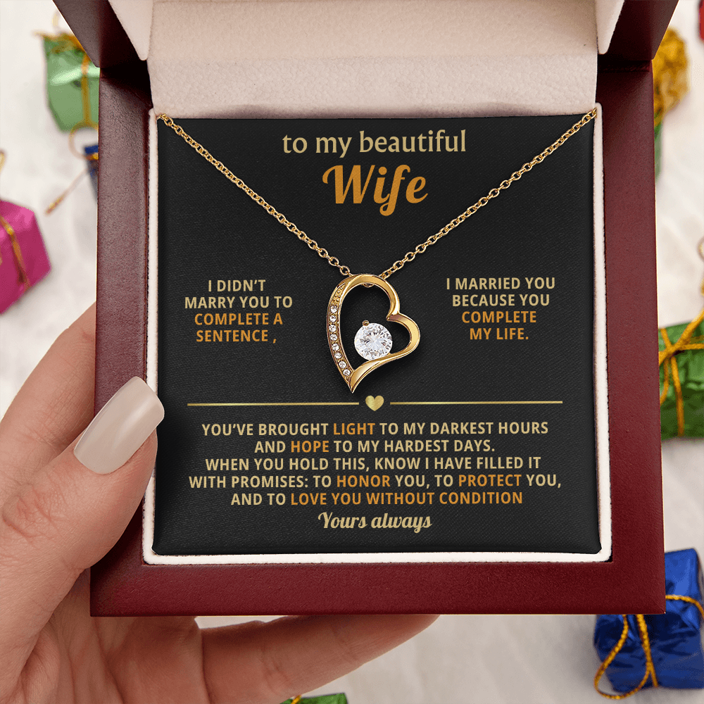 Gifts for Wife Marrying You Completes Me | Forever Love Necklace