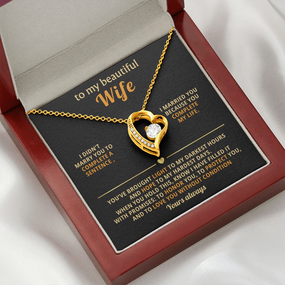 Gifts for Wife Marrying You Completes Me | Forever Love Necklace