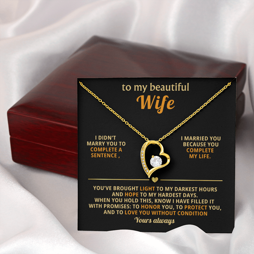 Gifts for Wife Marrying You Completes Me | Forever Love Necklace