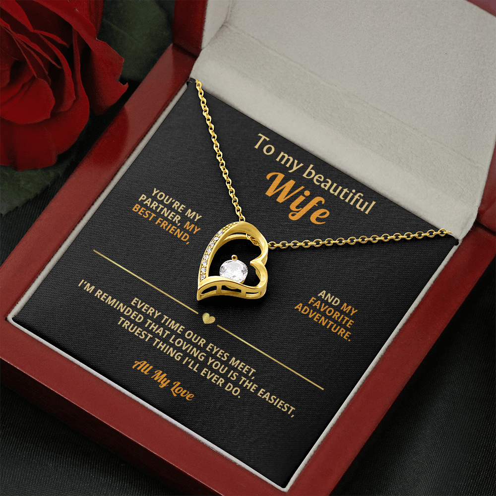 Gift for Wife Necklace  Soulmate Forever Heart Pendant