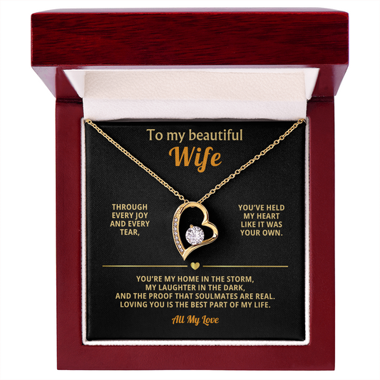 To My Wife Necklace Soulmate & Partner for Life Gift