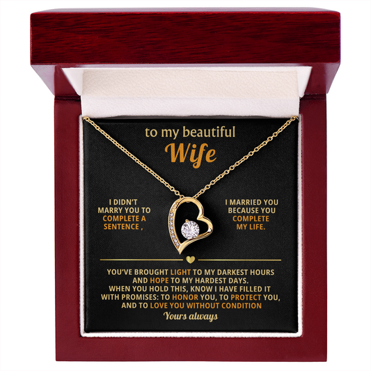 Gifts for Wife Marrying You Completes Me | Forever Love Necklace