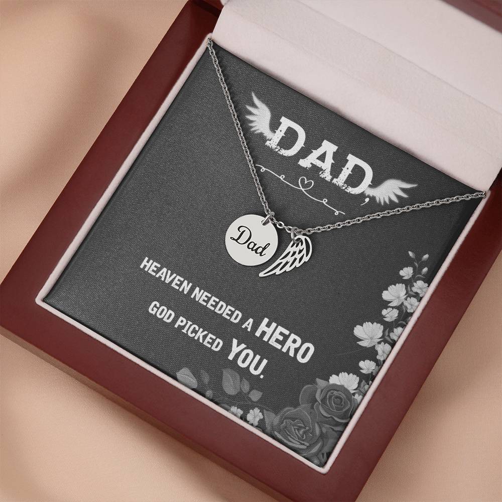 Heaven needed a hero Dad Memorial Jewelry Necklace