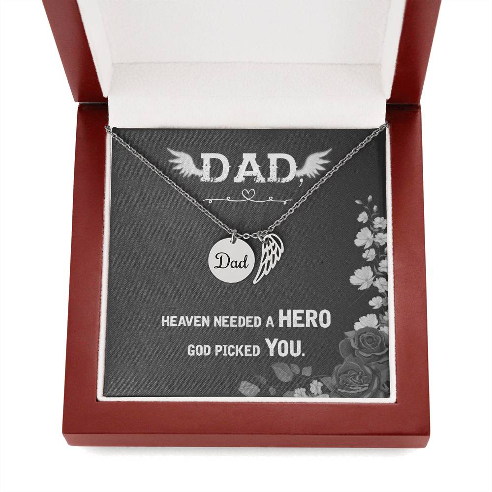 Heaven needed a hero Dad Memorial Jewelry Necklace