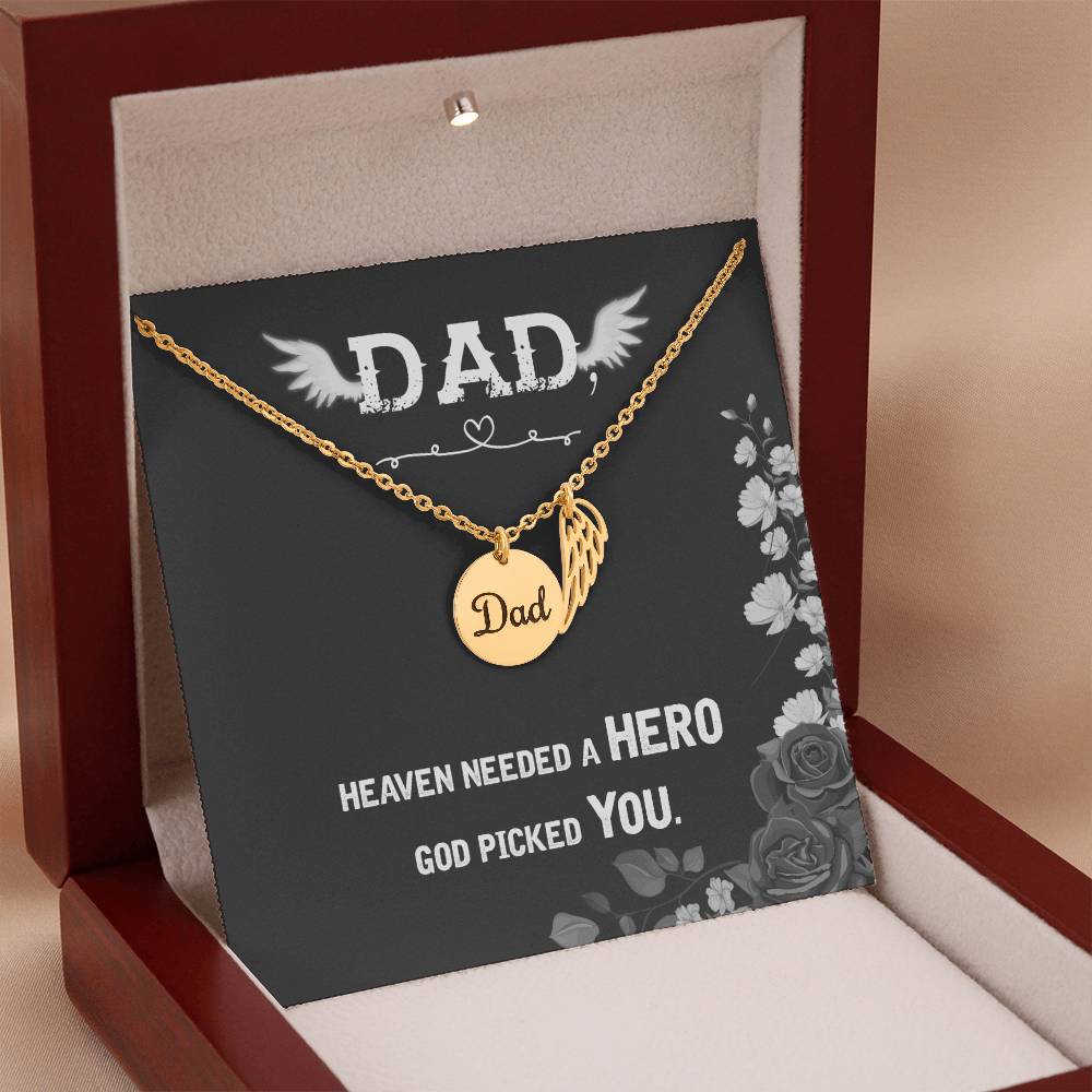 Heaven needed a hero Dad Memorial Jewelry Necklace