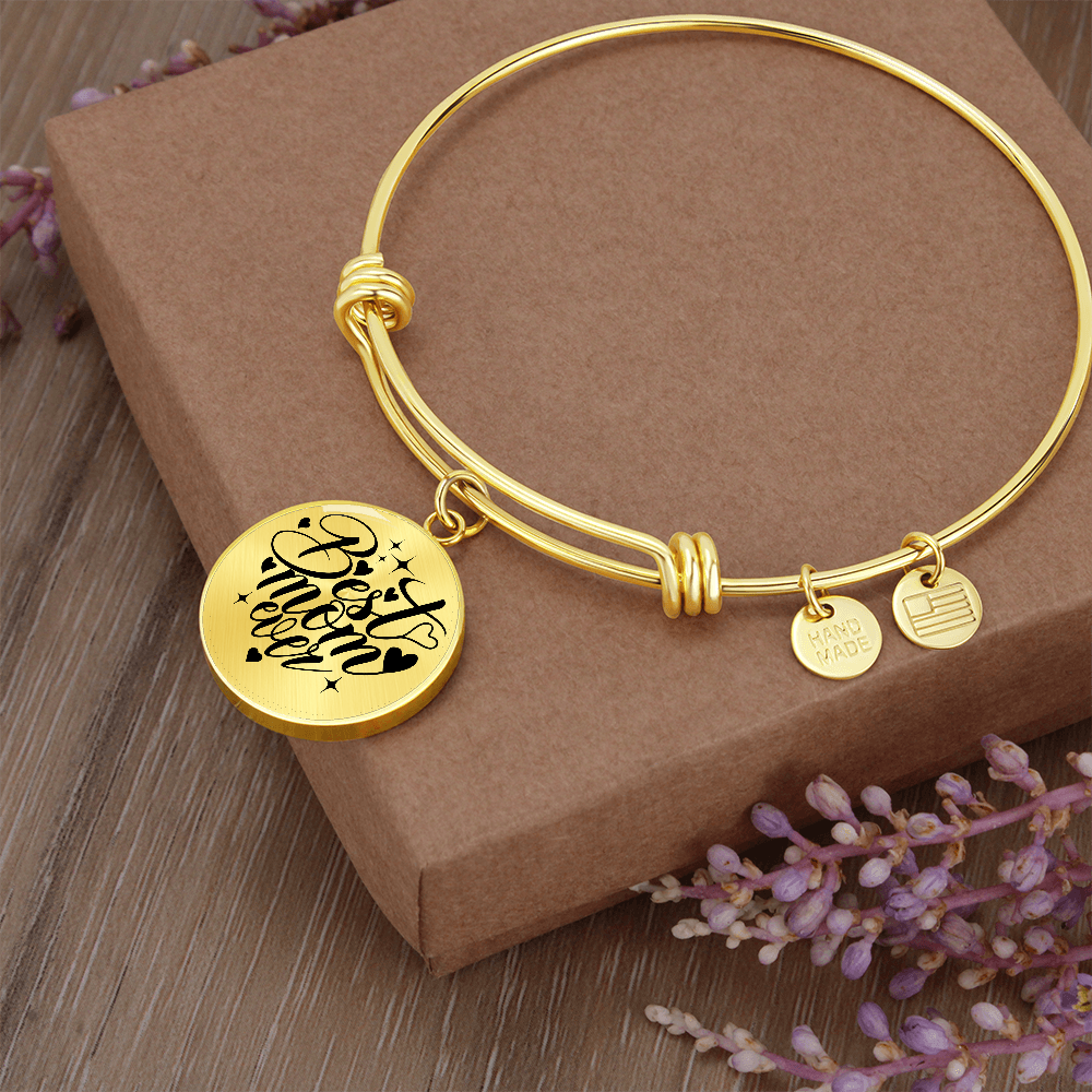 Circle Bangle Best Mom Ever with Personalize Name or Date