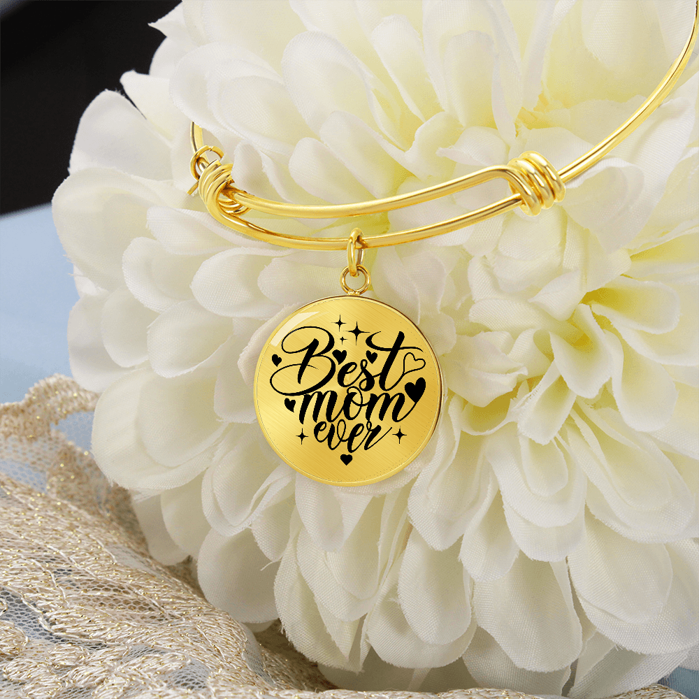 Circle Bangle Best Mom Ever with Personalize Name or Date