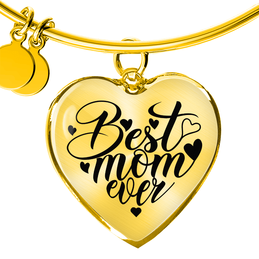 Heart Bangle Best Mom Ever with Personalize Name or Date