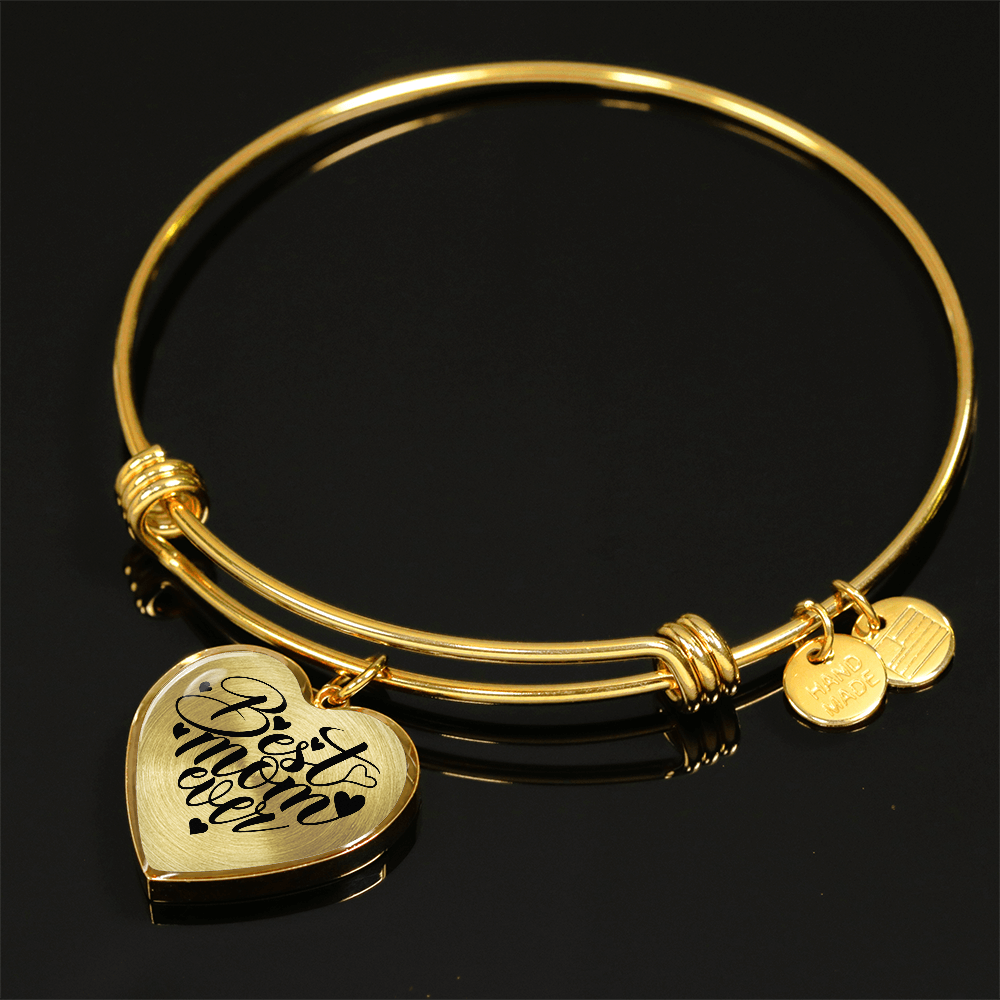 Heart Bangle Best Mom Ever with Personalize Name or Date