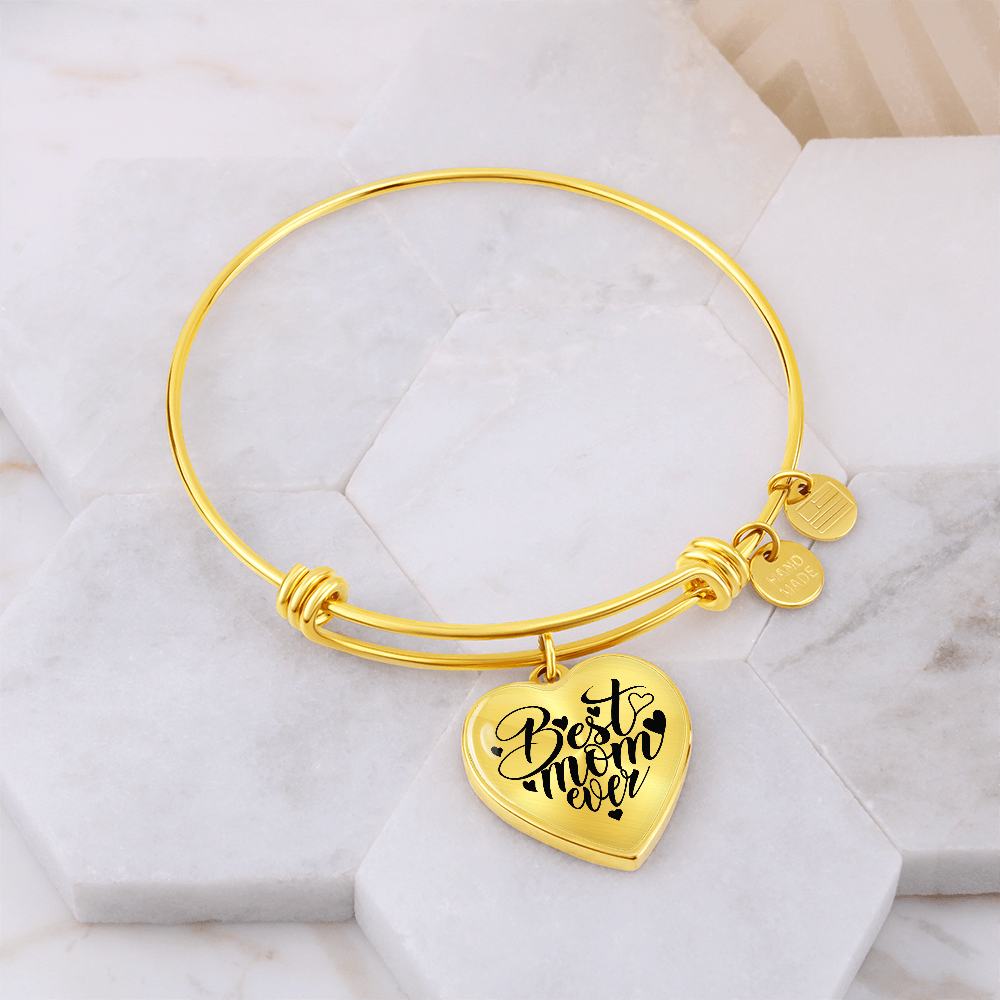 Heart Bangle Best Mom Ever with Personalize Name or Date