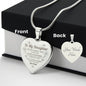 Gift From Father to Daughter Heart Engraved Necklace with Message