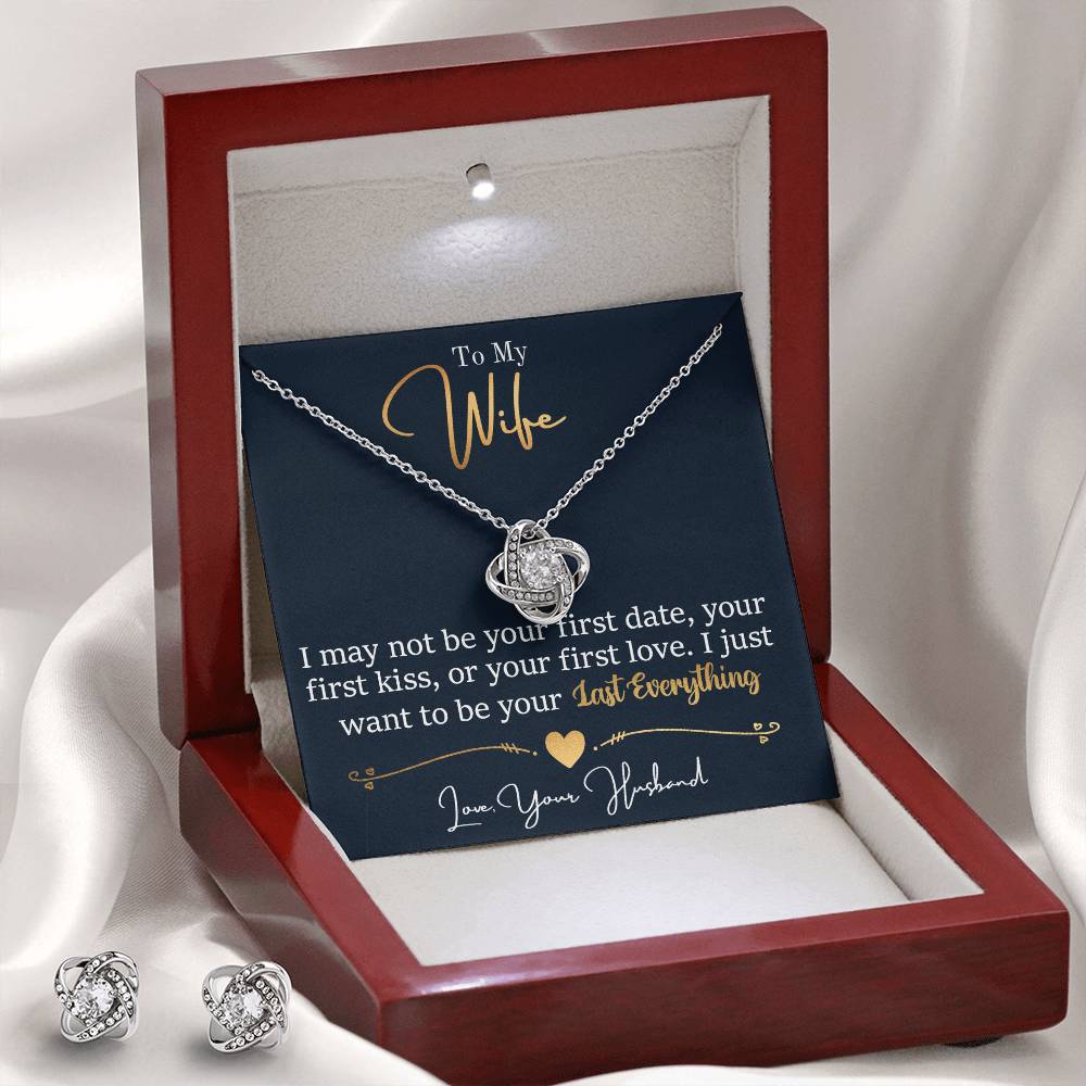 My wife last everything - Love Knot Necklace and Earring Set