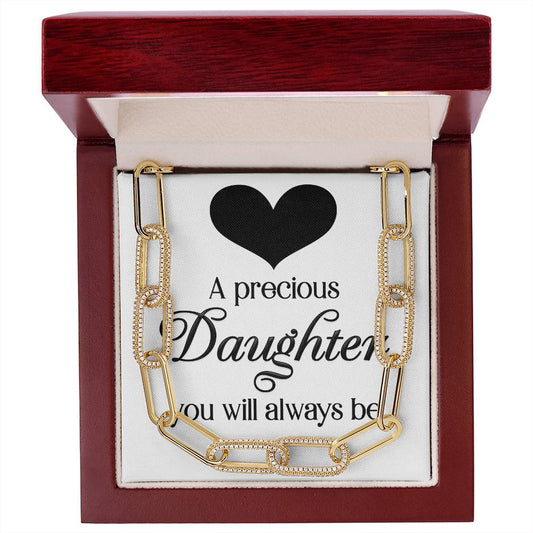 To My Precious Daughter Paperclip Chain Necklace