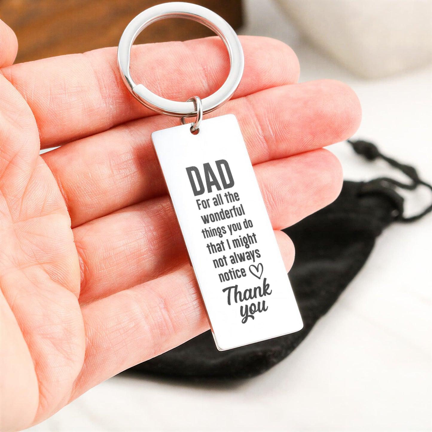 Gift for Dad Thanks For All the Wonderful Things You Do Keychain