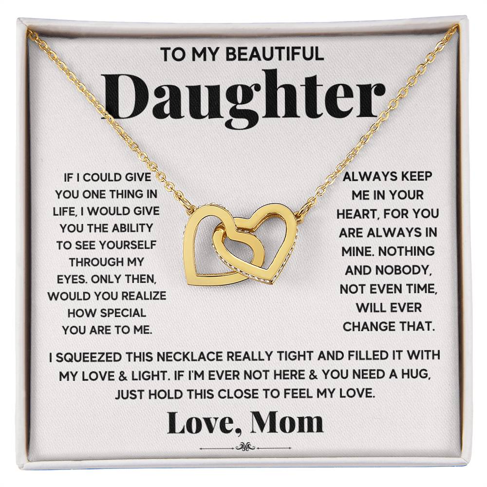 To my daughter perfect pair - Interlocking Hearts Necklace