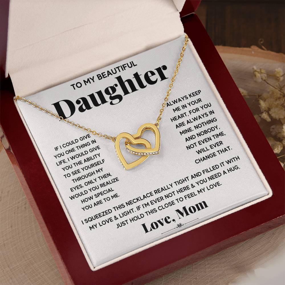 To my daughter perfect pair - Interlocking Hearts Necklace