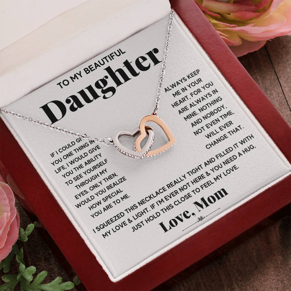 To my daughter perfect pair - Interlocking Hearts Necklace