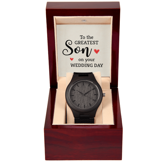 Wedding Day Gift for Son Wooden Watch