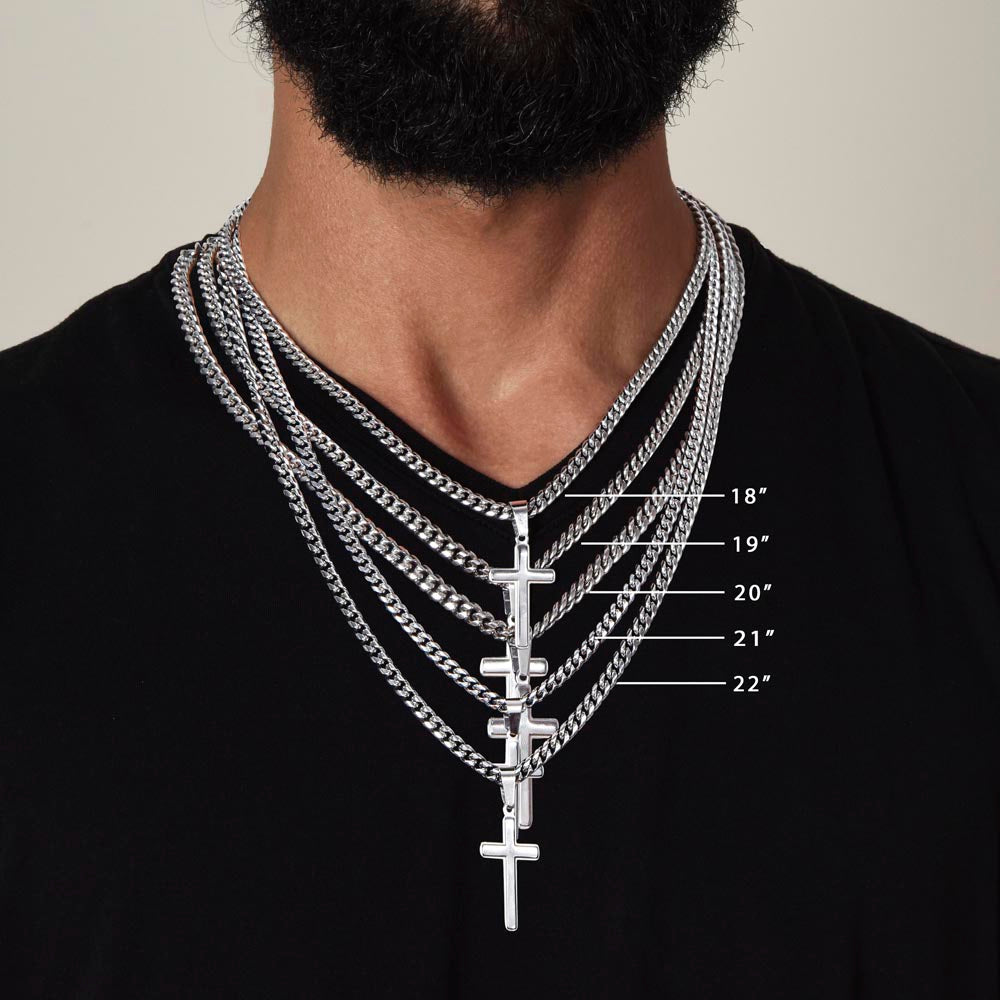 He is Risen Celebrate the Resurrection Cuban Chain Artisan Cross Jewelry Necklace