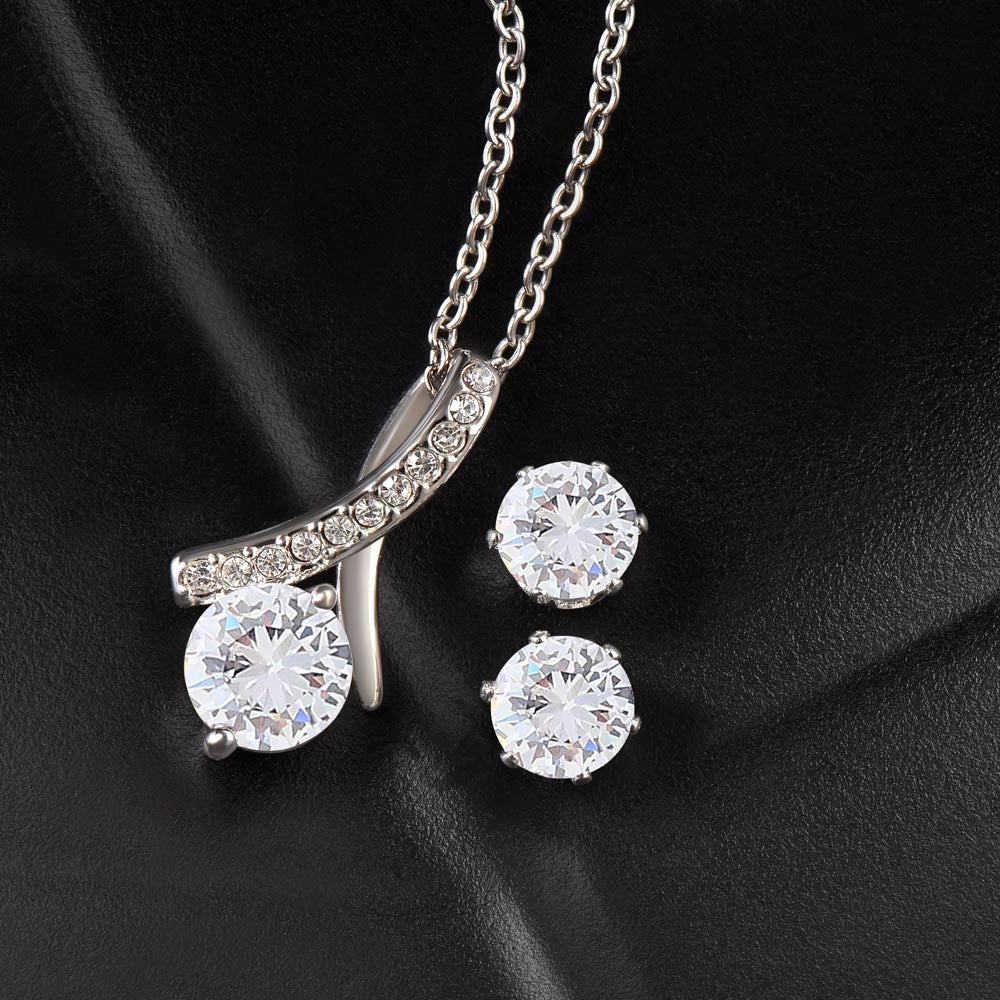 My wife love you longer - Alluring Beauty Necklace and Earring Set