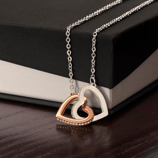 Interlocking hearts jewelry necklace