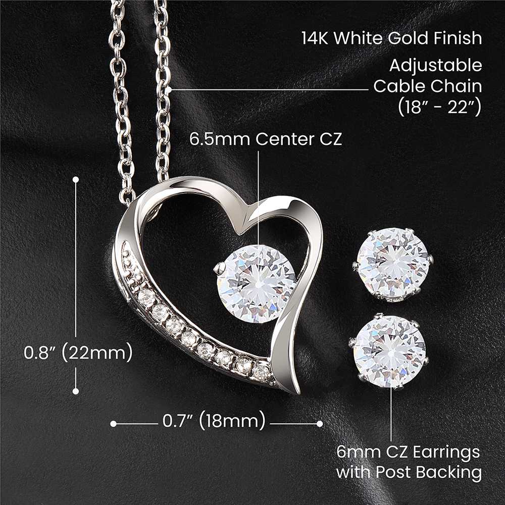 My wife queen forever - Forever Love Necklace and Earring Set