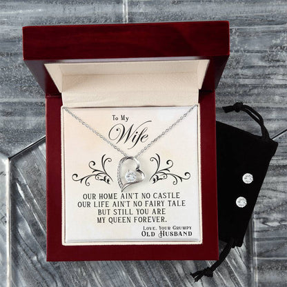 My wife queen forever - Forever Love Necklace and Earring Set