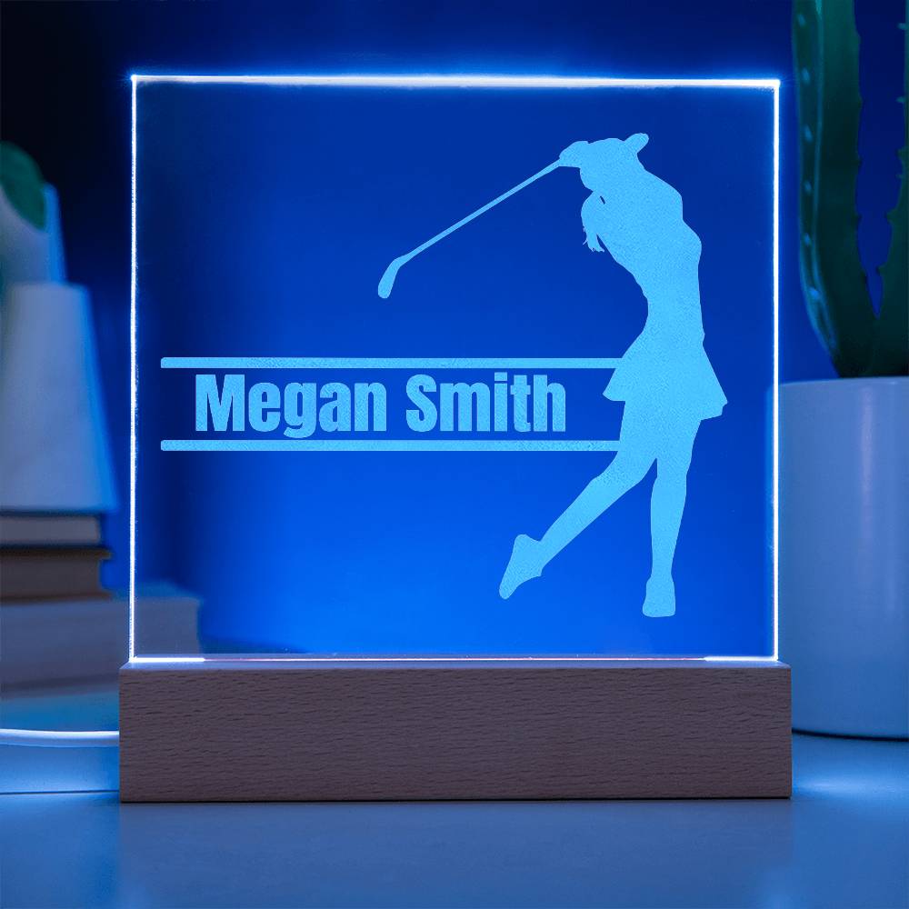 Golf Female Engraved Acrylic Plaque