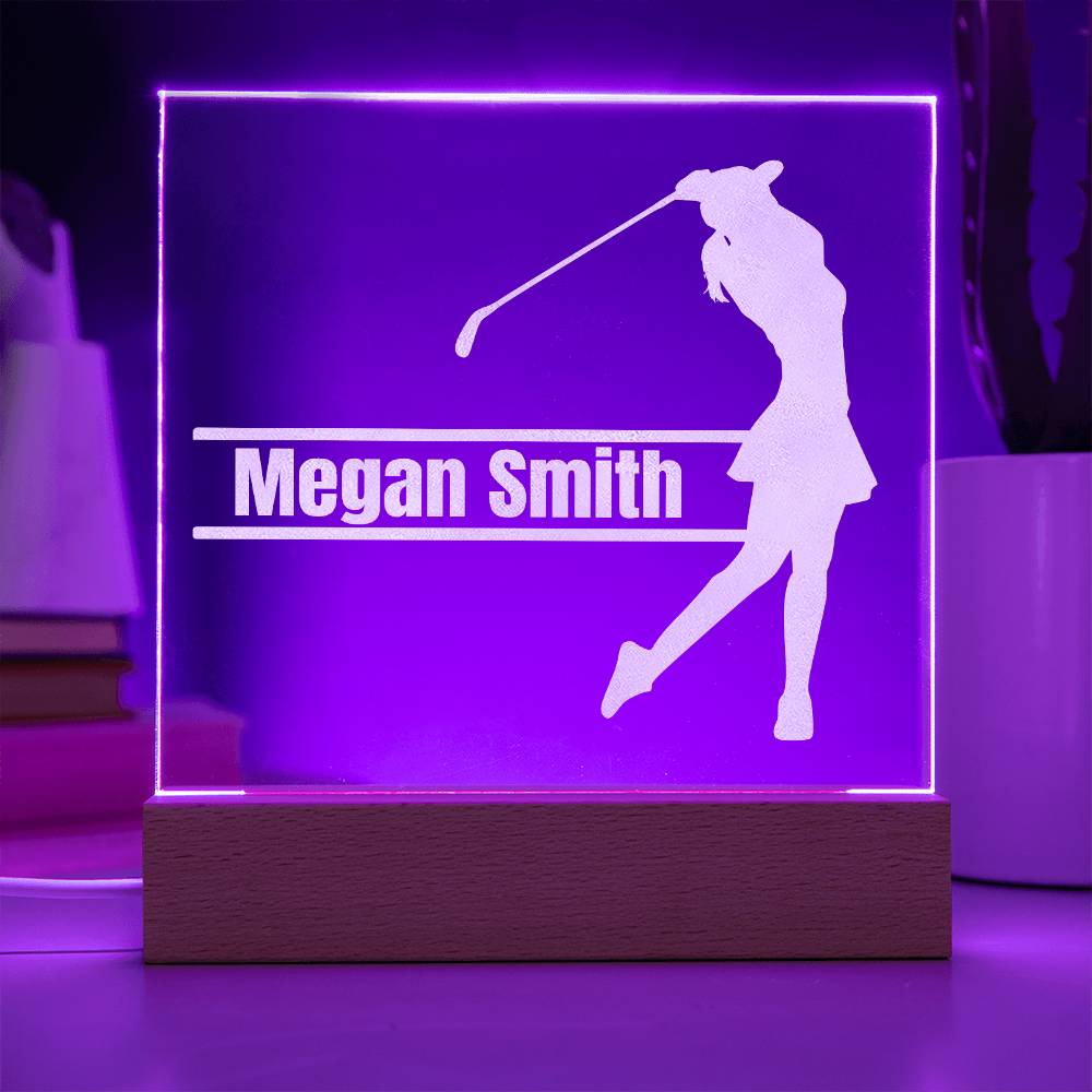 Golf Female Engraved Acrylic Plaque