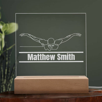 Swimming Engraved Acrylic Plaque