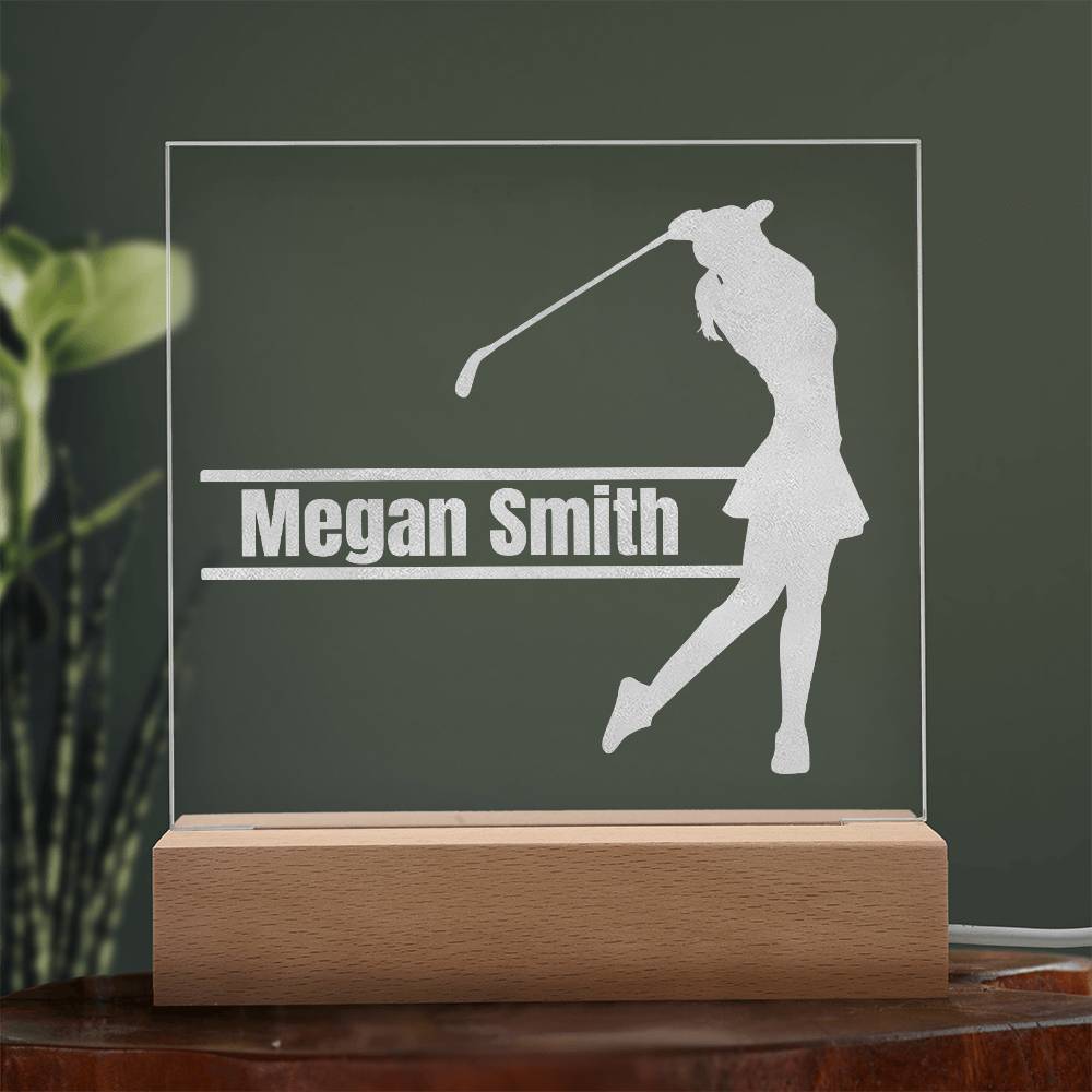 Golf Female Engraved Acrylic Plaque