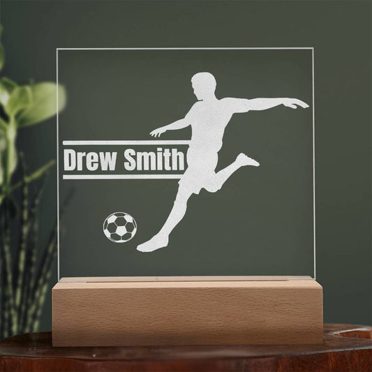 soccer kicking ball plaque