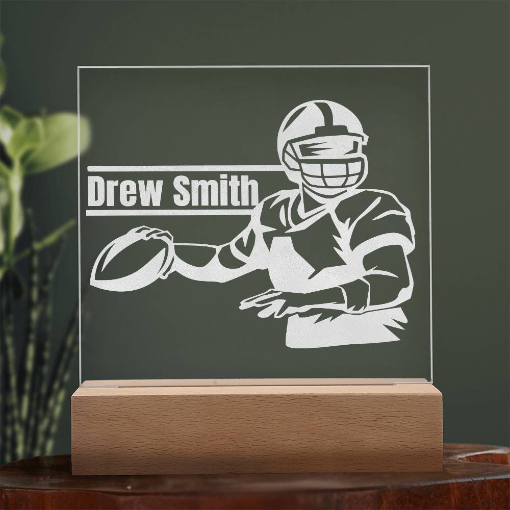 Football Engraved Acrylic Plaque