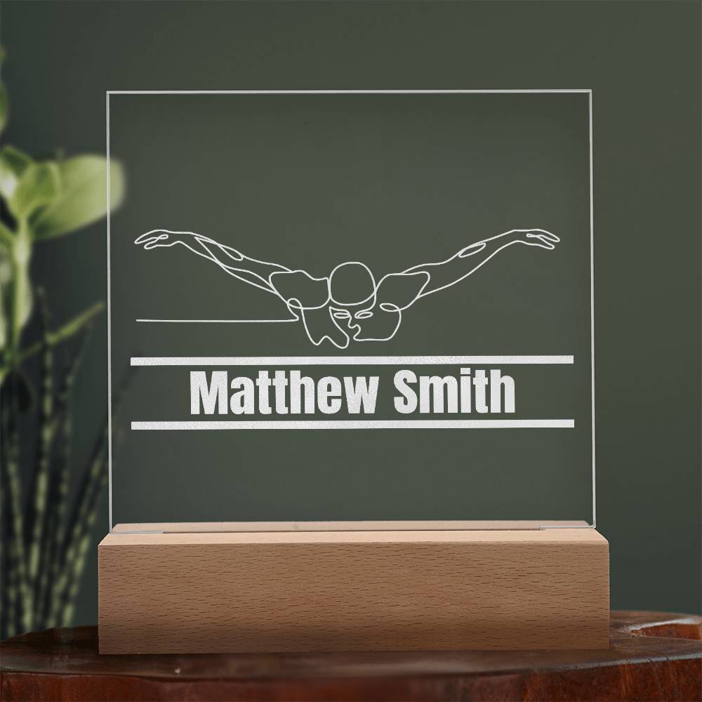 swimming butterfly stroke plaque