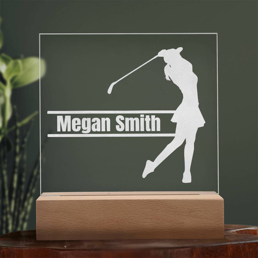 Golf Female Engraved Acrylic Plaque